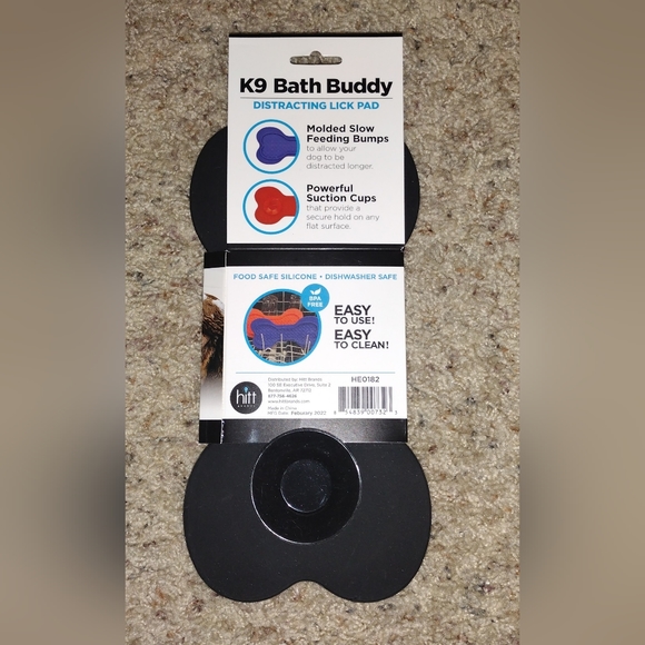 NWT Black K9 Bath Buddy Distracting Lick Pad 10" x 5" - Picture 2 of 3